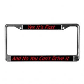 Its Fast License Plate Frame Red print
